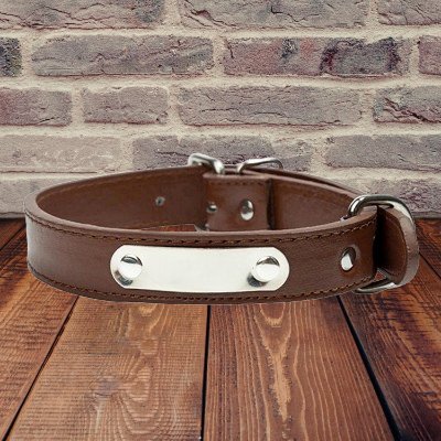 Collier Chien - LeatherDogCollar™ - Marron - Le Royaume des toutous