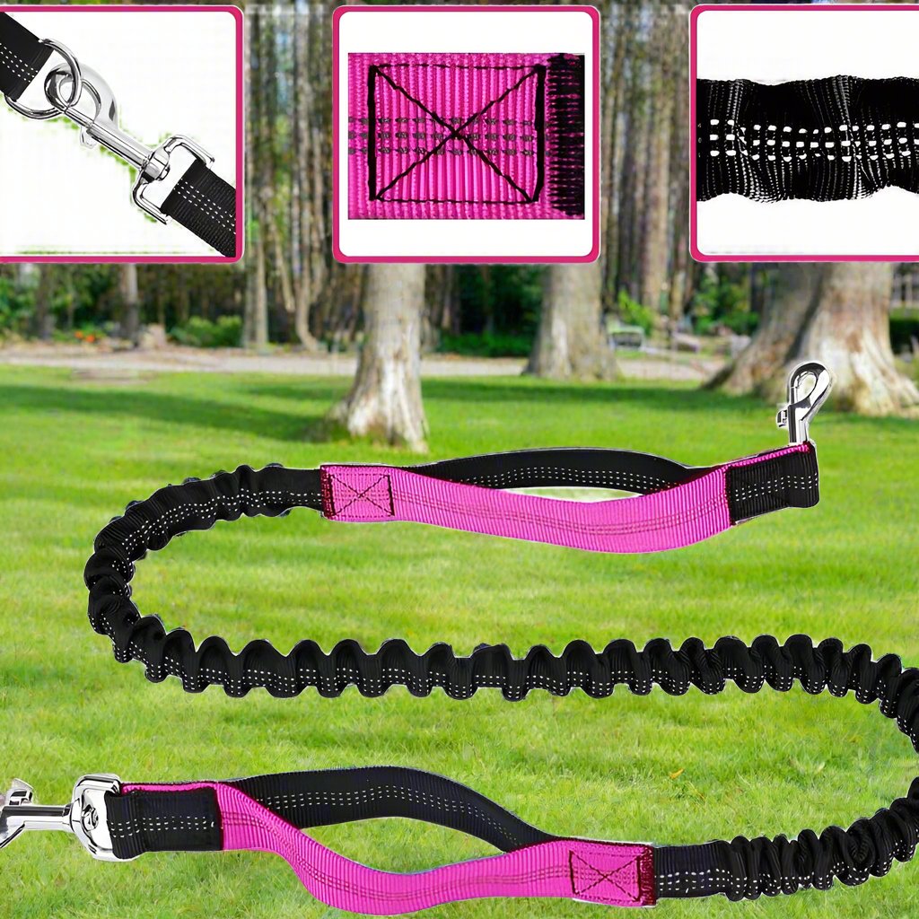Laisse Chien - HandFreeDogLeash™ - Rose - Le Royaume des toutous