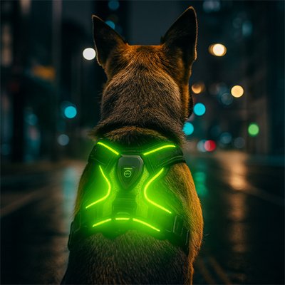 Harnais chien | LED Sécurité Nocturne